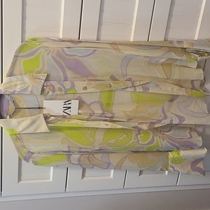 Zara sheer floral top